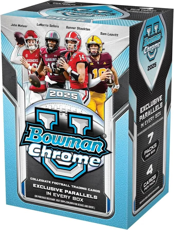 2025 Bowman University Chrome Football Blaster Box — nfl card